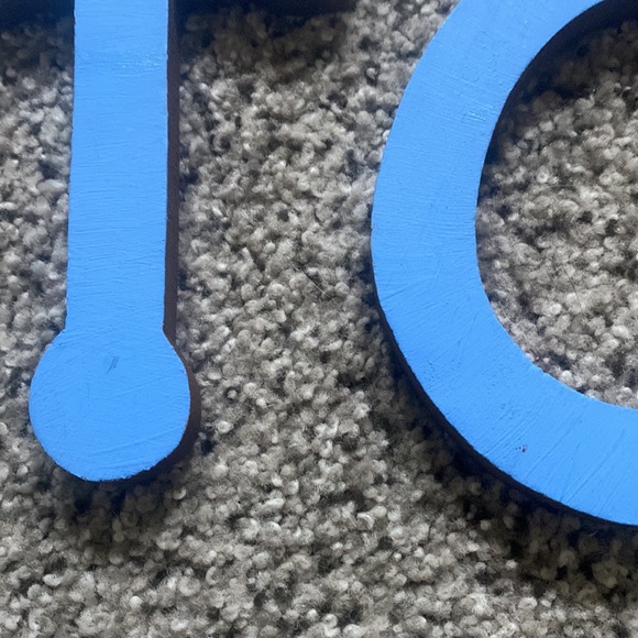 Kolton blue wooden block wall name art - Picture 11 of 11